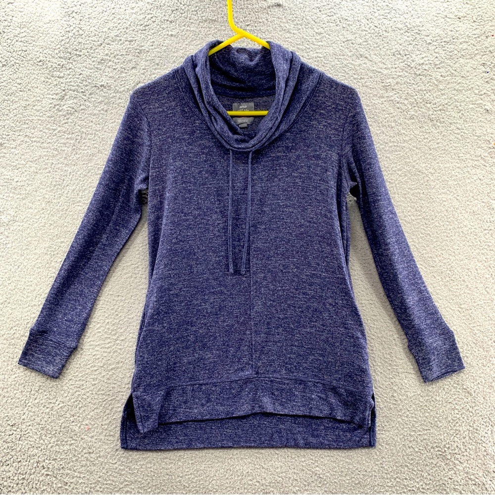 aerie Just Add Leggings Blue Long Sleeve Cowl Drawstring Slouchy Oversized S